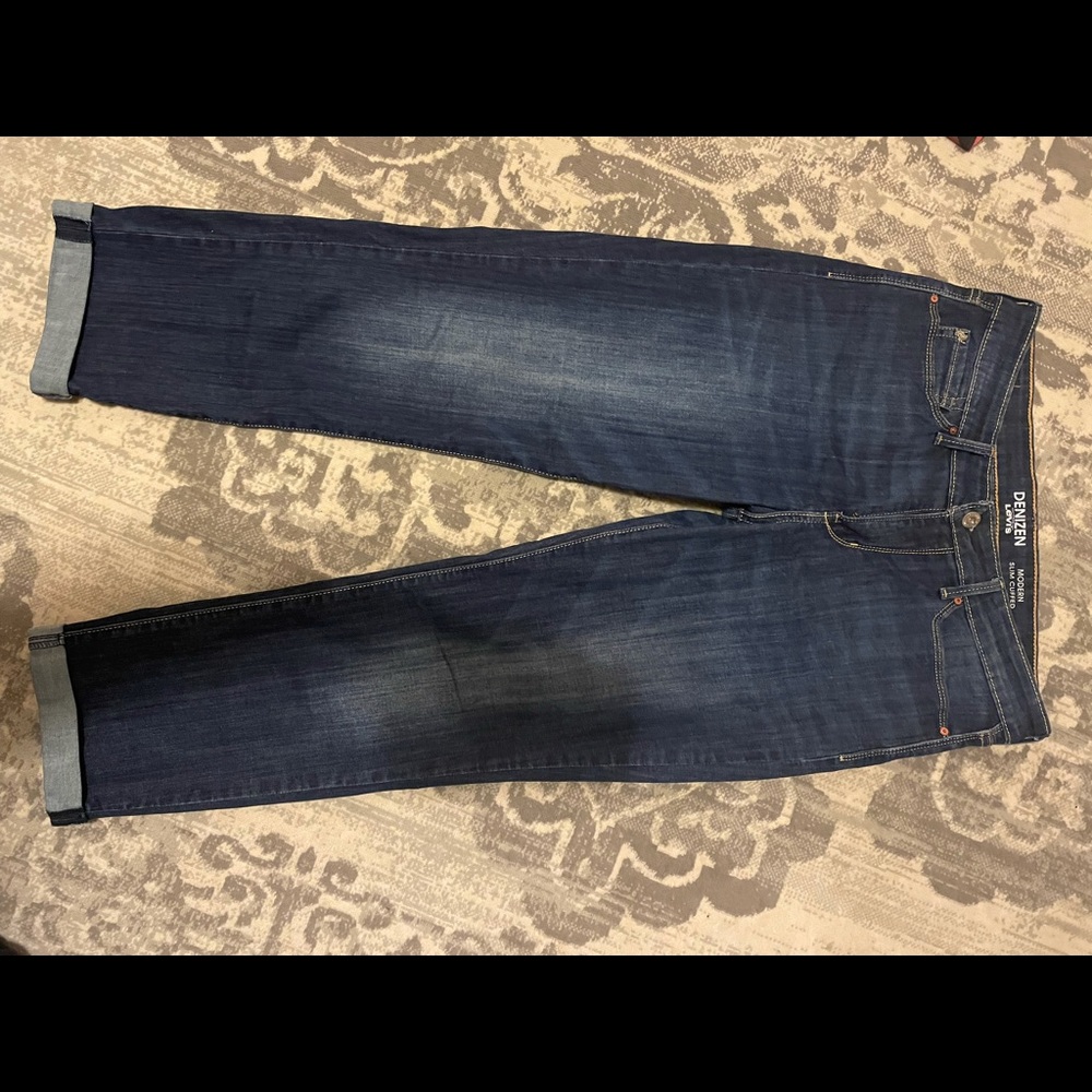 Qty 2 pair Levi denim ankle cropped boyfriend cut